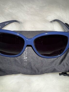 Balenciaga Blue Frame Oval Designer Sunglasses
